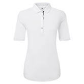 FootJoy Half Sleeve Ruched Lisle - dames golf poloshirt (wit)